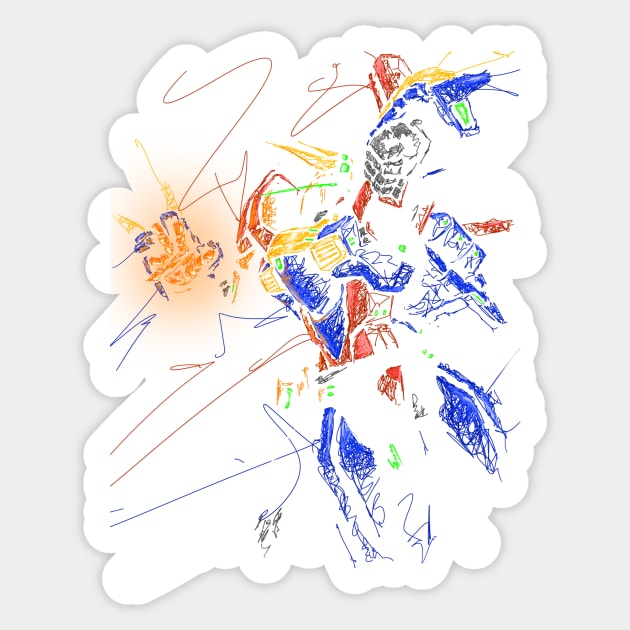 God gundam Sticker by Shawngkolon